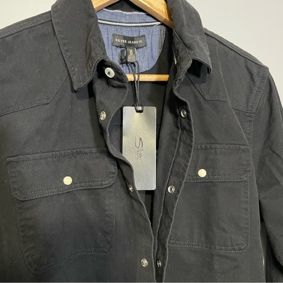 *NWT* Silver Jeans Co Men’s Long Sleeve Snap Button Up Top‎ - Black / sz. Mediun - Picture 5 of 10